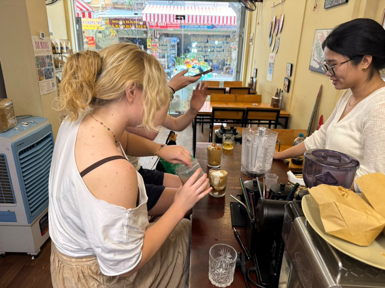 Group enjoying a Vietnamese coffee class